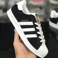 ราคา Adidas Superstar Clover Shell Toe รองเท้าผู้ชายรองเท้าผ้าใบรองเท้าคู่หนังกลับหนา Soled Gold Label ร (25255335208)