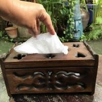 ราคา กล่องใส่ทิชชู่ไม้สัก กล่องใส่ทิชชูแบบแกะลาย งานแกะสลักช่างบ้านถวาย ฝีมือปราณีตสวยงาม (9515841632)