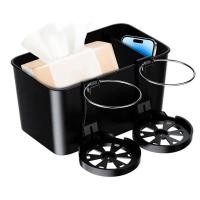 ราคา Car Console Organizers And Storage Car Snack Organizer 2 Foldable Cup Holders Adjustable Storage Box For Car Sticker Bo (25352216025)