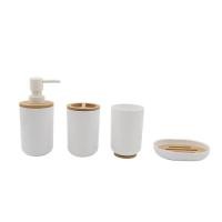 ราคา AjuShop-Primo ชุดกระปุกห้องน้ำพลาสติก 4 ชิ้น รุ่นมูจิ PS0112A-4 สีขาว (22067673787)