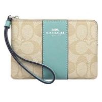 ราคา COACH CORNER ZIP WRISTLET IN SIGNATURE CANVAS #F58035 SVNKA (1539990089)