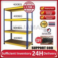 ราคา JJJM ชั่นวางของ ชั้นวางของตะแกรงเหล็ก 5/4/3 ชั้น สีประกบสีน้ำเงินและสีเหลือง สแตนเลส+ไม้แข็งแรง (22985225556)