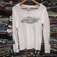 ราคา เสื้อยืดแขนยาวมือสอง Usa แบรนด์ รถ Harley Davidson 2016 แขนดอกไม้ไฟน้ำแข็งสวยๆ ทรง ญ Size S.อก36+/ยาว26 (29605820162)