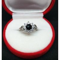 ราคา แหวนนิล แหวนเงินแท้ 92.5% ทรงดอกไม้ นิลแท้กาญจนบุรี #เสริมมงคล #เสริมโชคลาภ (8324094933)