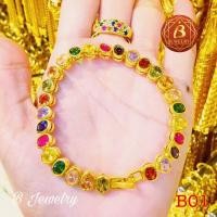 ราคา สร้อยข้อมือพลอยนพเก้า ข้อมือพลอยCZ (3787695070)