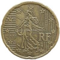 ราคา เหรียญต่างประเทศ ฝรั่งเศส 20 ยูโร เซนต์ ปี 2001 (29506401088)
