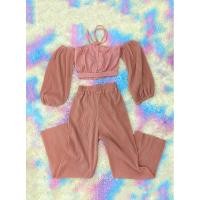 ราคา เซตอัดพลีสทะเลผูกคอปาดไหล่ส้มอิฐ (24669717670)