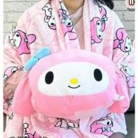ราคา พร้อมส่งหมอนผ้าห่มซุกมืออุ่นนุ่ม My melody สุดน่ารัก (19170838107)