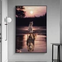 ราคา ตัดกันศิลปะแมวและสุนัขสิงโตแรงบันดาลใจภาพวาดผ้าใบห้องนั่งเล่นห้องนอนผนังศิลปะภายในตกแต่งบ้านภาพวาดผ้าใบ (25935721405)