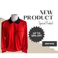 ราคา เสื้อยืดแขนยาว คอปก สีแดง (22152904971)