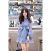 ราคา เดรสสไตล์อั้ม เดรสน่ารัก งานป้ายBELLA ROSE L ตัดป้ายซักเก็บ (6486374733)