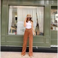 ราคา กางเกงเอวสูงลูกฟูกสีน้ำตาล ป้าย basic studio (7945859722)