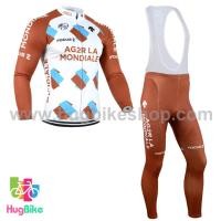 ราคา ชุดจักรยานแขนยาวทีม AG2RLA Mondiale 14 (01) สีขาวน้ำตาล กางเกงเอี๊ยม (10000357116)