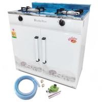 ราคา Lucky flame เตาแก๊สตู้ หัวเตาเหล็ก2หัว HQ-204+หัวปรับ L-326 (55008825)