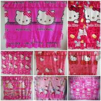 ราคา ผ้าม่านหน้าต่างคิตตี้ แบบ 2 บาน มีลวด+ตะขอแขวน แถมให้ครบชุด (1ออเดอร์ ต่อ 1 คำสั่งซื้อนะคะ) (2883530570)