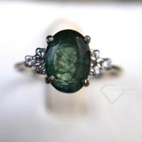 ราคา แหวนมรกตแท้ ตัวเรือนเงินแท้ 92.5 ชุปทองคำขาว (29567733729)