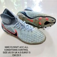 ราคา รองเท้าสตั๊ด ไนกี้ flyknit acc all conditions control แท้100% สีเทาสวยๆไซส์ US5Y UK4.5 EUR37.5 CM23.5 (24715101422)
