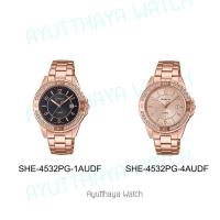 ราคา [ของแท้] Casio Sheen นาฬิกาข้อมือ รุ่น SHE-4532PG-1AUDF, SHE-4532PG-4AUDF รับประกันศูนย์ CMG 1 ปี (17606088880)