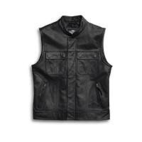 ราคา เสื้อกั๊กหนัง Harley Davidson Men's Foster Leather Vest 98090-15VM (29576324551)