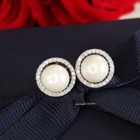 ราคา ต่างหูเพชรล้อมมุก งานประดับเพชร CZ แท้ (1118575172)