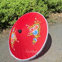 ราคา ร่มเชียงใหม่ ร่มผ้าแพร ร่มเชียงใหม่เพ้นท์ลายดอกไม้ (ขนาด17นิ้ว) (25013126060)