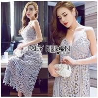 ราคา เดรสลูกไม้สายเดี่ยว ป้าย LADY RIBBON (6378911899)