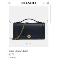 ราคา Coach INK Riley Clutch Chain pebble leather bag 69969 กระเป๋าถือคลัชของโค้ช สายสะพายข้าง สะพายไหล่ shop สีน้ำเงินกรมท่า (5942653903)