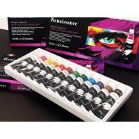 ราคา Acrylic Colours Set สีอะคริลิค Renaissance ชุด 12 สี / 24 สี พาสเทล / 24 สี หลอดละ 12 ml. (18778170428)