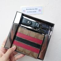 ราคา COACH กระเป๋าเงินชาย พร้อมกล่องและพวงกุญแจ (6438907940)