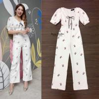 ราคา จั้มสูทขายาว จั้มสูทงานป้าย jumpsuit ชุดสีครีม ป้ายswan m (17108728845)