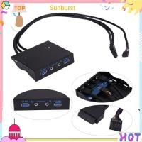 ราคา 3.5" 20Pin to 2 USB 3.0 Port HUB + HD Audio PC Floppy Expansion Front Panel [Sunburst11.th] (27154479070)