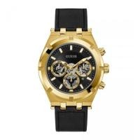 ราคา Guess Continental Black Dial Black Rubber Strap Men's Watch - GW0262G2 (29227054849)