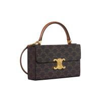 ราคา CELINE Cuir Triomphe Carabiners โลหะ/พิมพ์เต็ม/Canvas cowhide leather/รูปร่างกล่อง Women bag (29226972099)