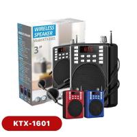 ราคา ลำโพงวิทยุ FM AM รุ่น KTX-1601 พร้อมชุดหูฟัง บันทึกวิดีโอคาราโอเกะไมโครโฟนเครื่องขยายเสียงสเตอริโอมือถือ (25025162406)
