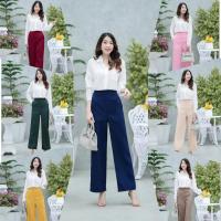 ราคา Set 2 ชิ้น เสือเชิ้ตชีฟองแขนยาว ไม่มีซับ มาพร้อมกางเกงขายาว สีพื้น เนื้อผ้าซาร่า ทรงกระบอกใหญ่ เอวยืดสม็อคหลัง งานสวยสุ (25085662122)