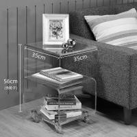 ราคา อะคริลิชาขนาดเล็กโปร่งใสหนังสือข้างเตียงตารางแก้วที่สามารถเคลื่อนย้ายลูกรอกขอบมุมเฟอร์นิเจอร์การปรับแต่ง กะรัต (25884232955)