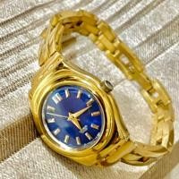 ราคา ส่งต่อ นาฬิกา Swatch Irony Lady เรือนทอง หน้าปัดน้ำเงิน ของแท้ (21794386191)