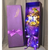ราคา ดอกกุหลาบประดิษฐ์ทอง 24k +ตุ๊กตาหมี bewitch rose (8219713772)