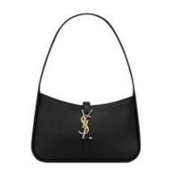 ราคา YSL black smooth saddle bag Leather underarm hand bag shoulder straddle bag (28704346910)