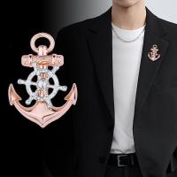 ราคา 1ชิ้นหมุนหางเสือเข็มกลัดผู้ชายกองทัพเรือสถาบันการศึกษาเครื่องแบบตราสมอคลาสสิกเสื้อสูทเข็มกลัด (29215944932)