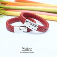 ราคา ข้อมือหนังแท้ สลักชื่อฟรี (436718965)
