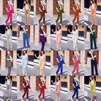 ราคา J9320 Set 3 ชิ้น เสื้อสูท + สายเดี่ยวลายจุด+ กางเกงขายาว 3-piece set: suit jacket + polka dot camisole + trousers (2279419664)