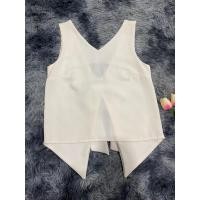 ราคา เสื้อแขนกุดสีขาว แต่งโบว์ด้านหลัง ผ้าฮานาโกะ (12791416233)