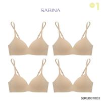 ราคา Sabina ซาบีน่า เสื้อชั้นใน INVISIBLE WIRE (Set 4 ชิ้น)(ไร้โครง) รุ่น Pretty Perfect รหัส SBXU8310C3 สีเนื้อเข้ม (20586311782)