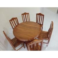 ราคา โต๊ะทานข้าวไม้สักกลมหมุนไม่ได้เส้นผ่าศูนย์กลาง 120 ซม (18239524051)