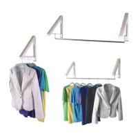 ราคา ราวตากผ้าสแตนเลสพับเก็บได้ ราวแขวนเสื้อผ้า แบบติดผนัง (6544467563)