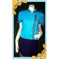 ราคา เสื้อผ้าฝ้ายชินมัยแขนสั้นคอจีน ชุดผ้าไทย (1370082974)