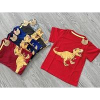 ราคา เสื้อยืดเด็ก 100cm-150cm Kids embossed cartoon print dinosaurs tshirt for 2-12yrs old (29905037750)