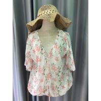 ราคา เสื้อลายดอกแขนจั๊มเอวจั๊ม (16733835391)