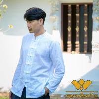 ราคา เสื้อผ้าฝ้าย ผ้าพื้นเมือง (หนังกบ) คอจีน กระดุมจีน แขนยาว (7218135174)